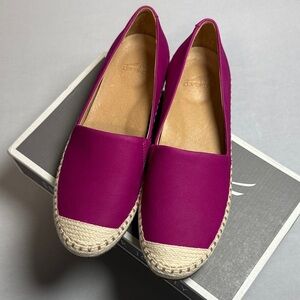 Dansko Leather Espadrille Slip-Ons - Lesley Fuchsia Size 36